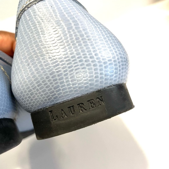 Ralph Lauren Light Blue Margaret Leather Loafers - Picture 8 of 11